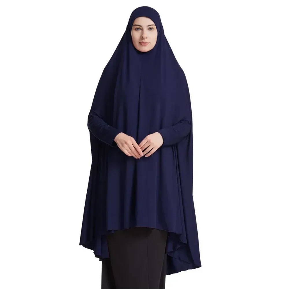 Eid Ramadan Long Khimar Veils Kaftan One Piece Amira Scarf Hijab Overhead Muslim Women Burqa Prayer Garment Islamic Clothing