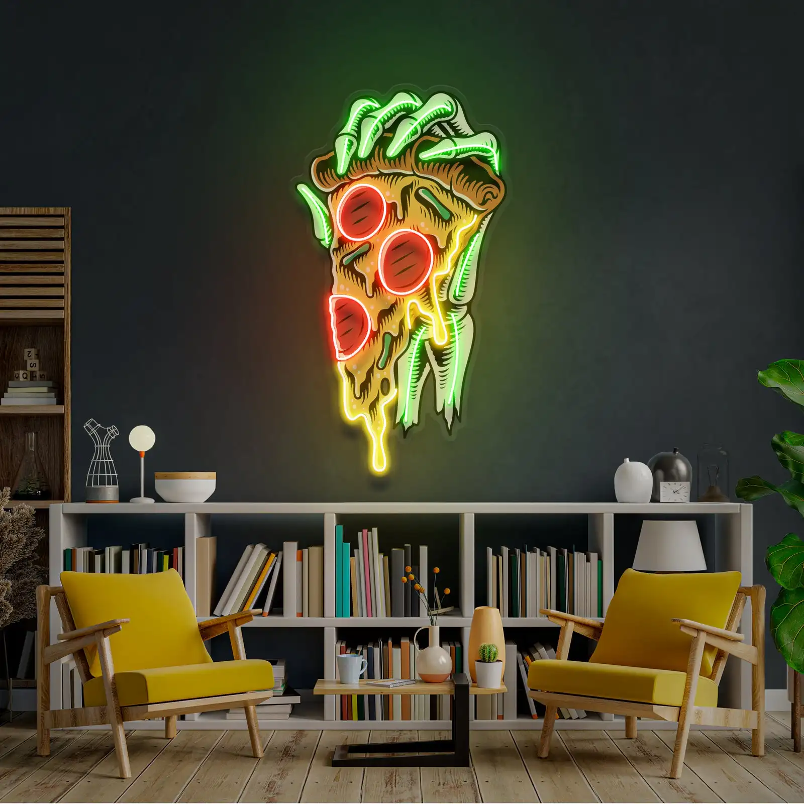 

Hand With Pizza Led Neon Sign Bedroom Restaurant Kitchen Wall Decor Gaming Room Bar Beer Sign Office Hotel Pub UV Printed Sign