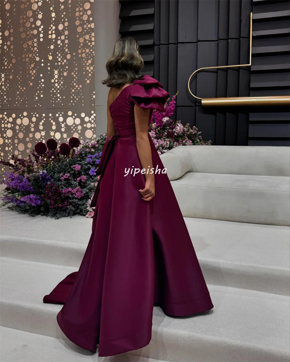 Customized Modern Style Exquisite Pleat Ruched A-line One-shoulder Long Dresses Bespoke Occasion Dresses Sizes Available Elegant