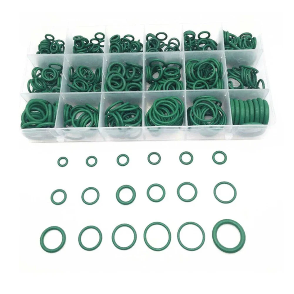 Gasket O Ring Washer 18 Sizes 270 Pcs Accessories Green Rubber With Plastic Case Brand New Excellent Service Life