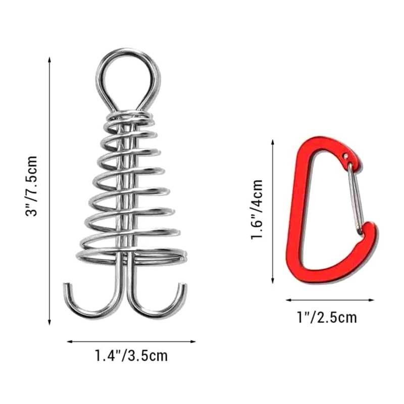 Octopus Deck Peg 10pcs/set Stainless Steel Tent Accessories Board Peg Spiral  tent pegs  camping equipment outdoor accessories