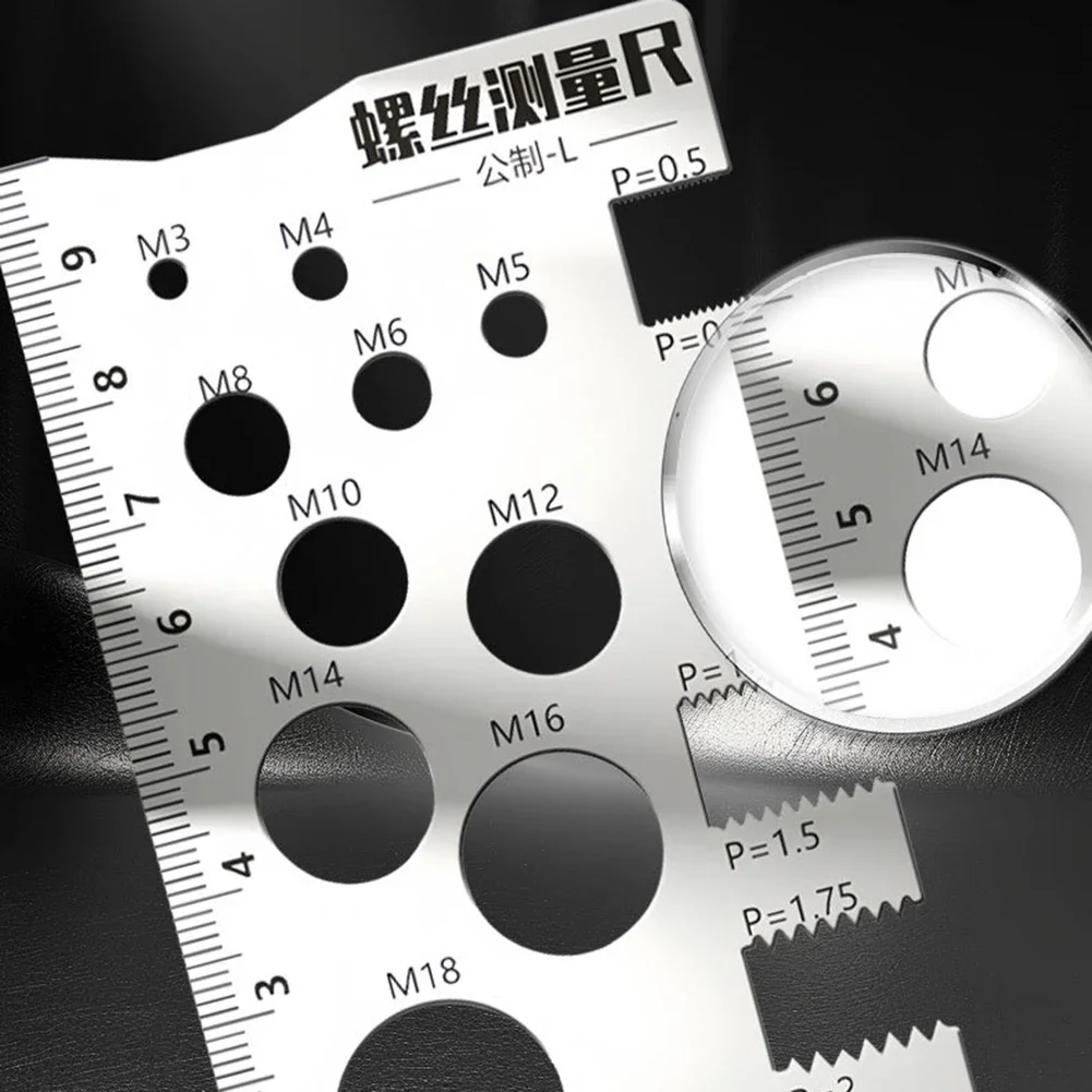 Portable Screw Measurement Device 100*58.3mm 3.93*2.29in Screw Measuring Tool Home Repair Tool Lightweight Measuring Tool