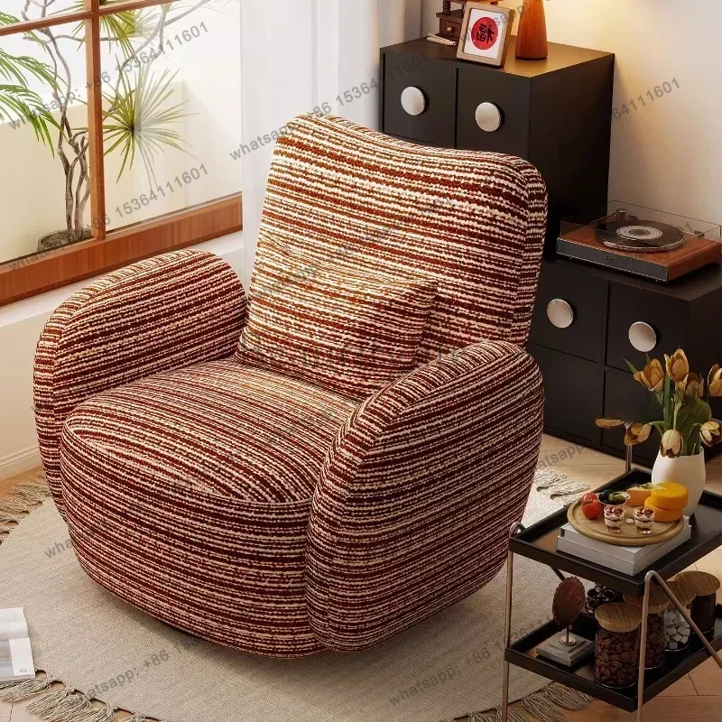 YJ Armchairs Sofas Gaming Chairs Modern French Retro Rotatable Single Sofa Armchair Living Room Chairs Furniture Relaxing Chair
