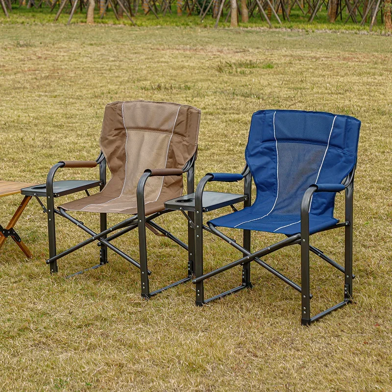 Backrest Chair with Steel Pipe Cloth Surface, Comfortable Fishing Chair, Leisure Car and Camping Chair, Director Chair, Mesh Clo