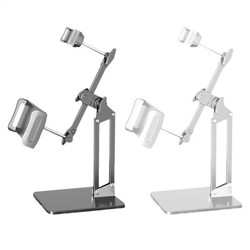 Dual Clips Metal Foldable Tablet Stand Mobile Phone LCD Writing Tablet Soporte 2 In 1 Desk Holder for Ipad Pro 11 12.9 Xiaomi