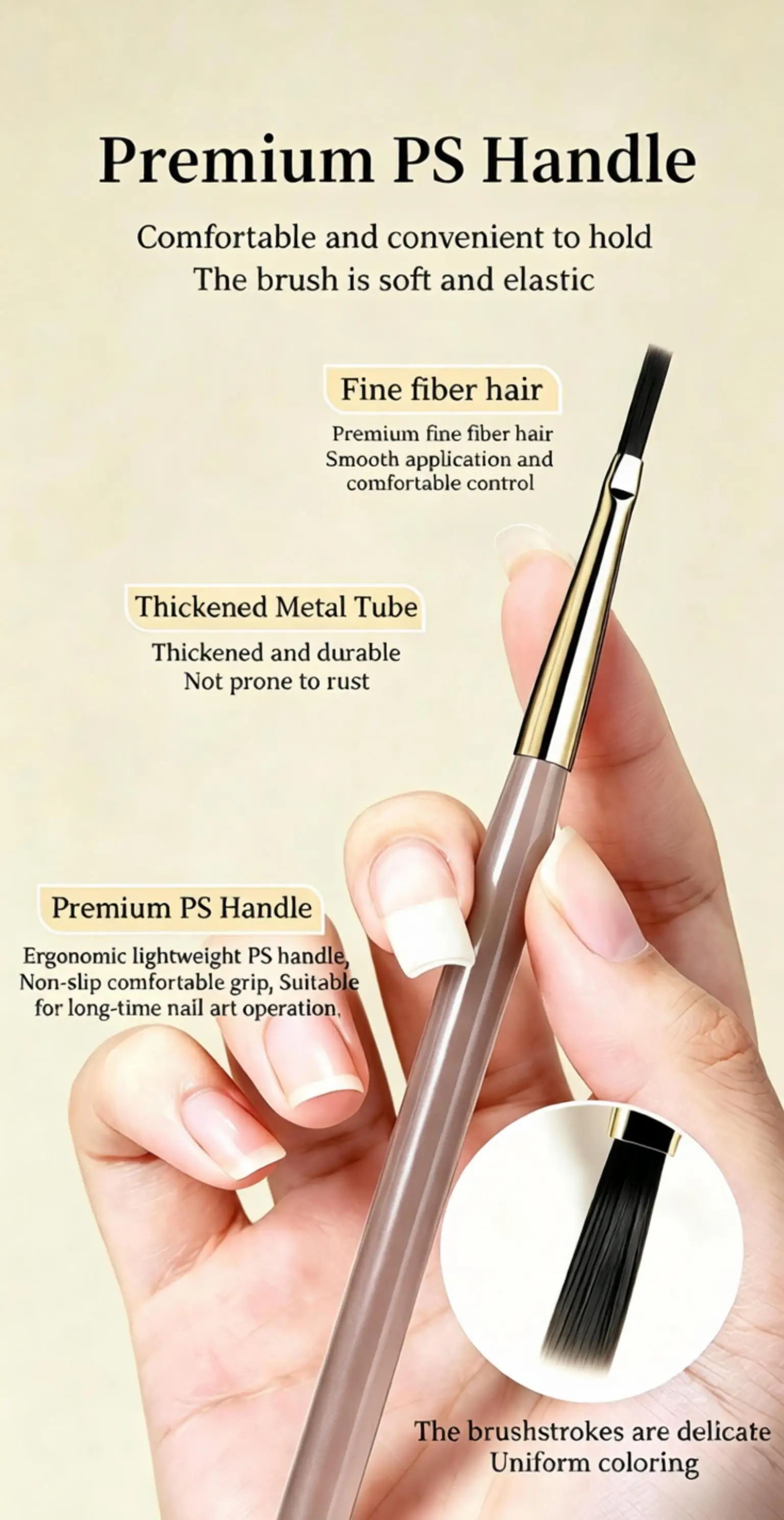 1/2/5-teiliges französisches Plaid-Nagelkunst-Pinselset, ultrafeiner Liner-Flachpinsel für Gittermuster, UV-Gel, French-Tip, Ombre, Salon, Heim-DIY – Detail 5