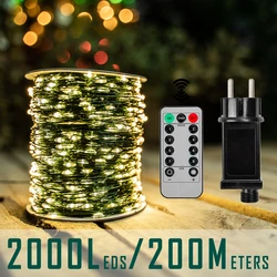 10-200m LED String Lights Waterproof Fairy Garland with Remote Outdoor Christmas Tree Street Garden Wedding Party Decor