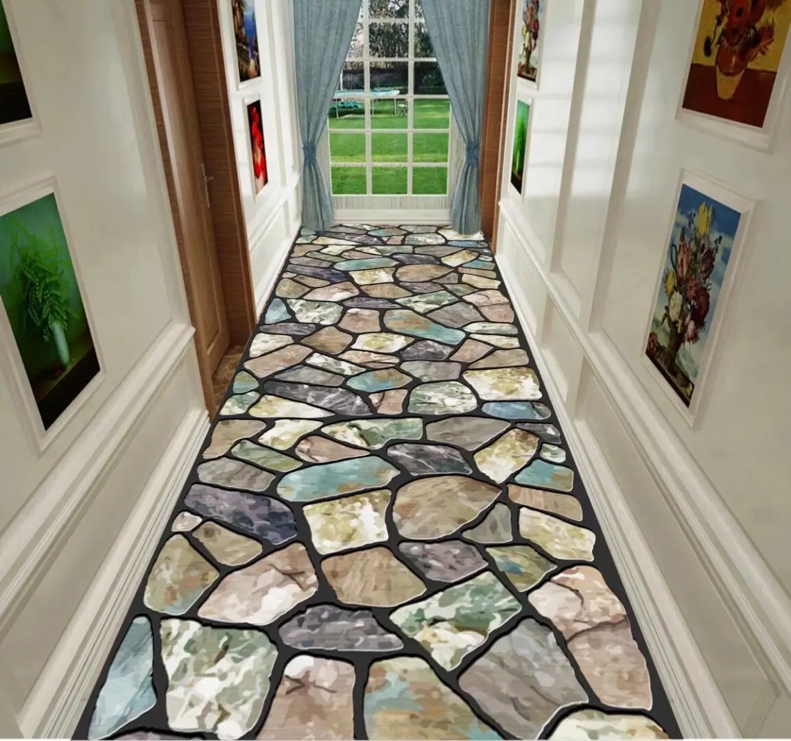 TVIKAMA Home And Commercial Foyer Entrance Hall Corridor And Staircase Are Fully Covered With Hotel Long Carpets For Home Decor