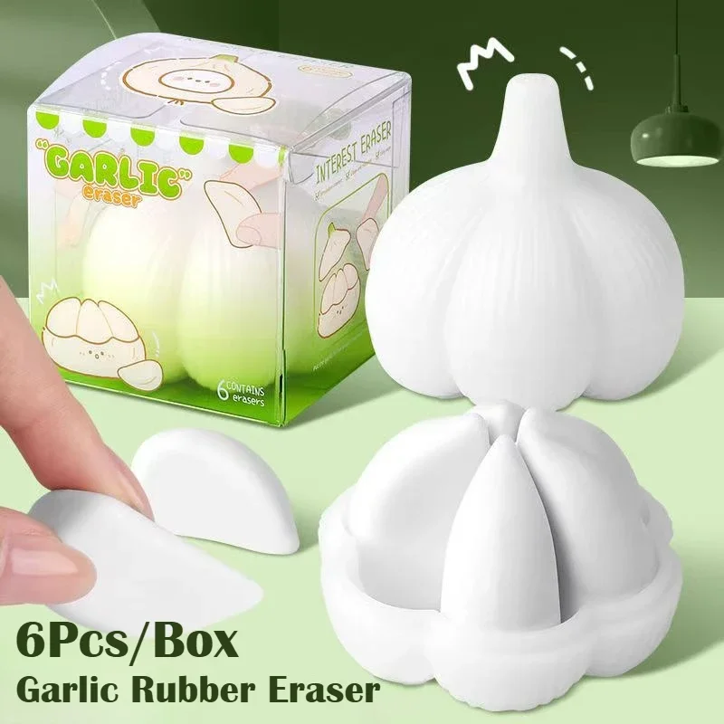 Kawaii schöne Knoblauch Gummi Radiergummi schöne Knoblauch geformt lustige kreative Radiergummi lustige Schreibtisch Dekor Student Schreibwaren liefert Geschenke