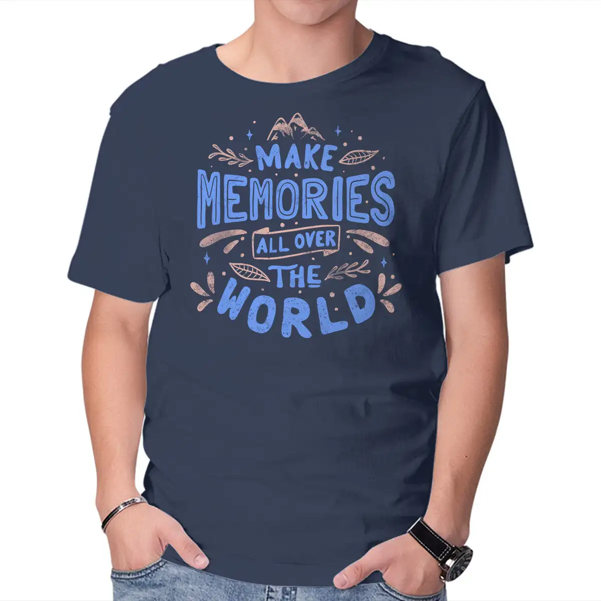 Make Memories Anime Graphic T-shirts for Men Clothing Women Short Sleeve Tees Vintage High Quality 100%Cotton