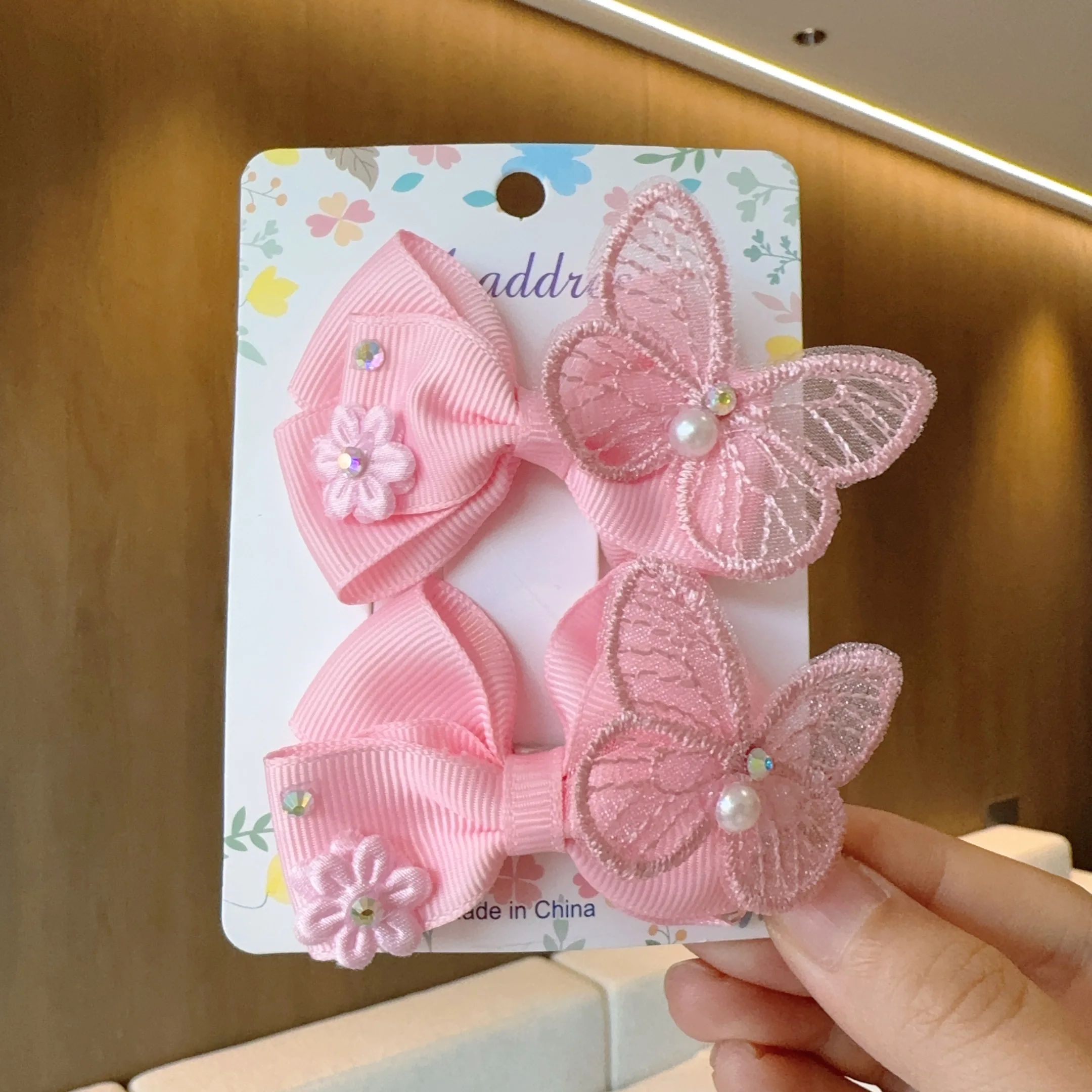 2Pcs/lot Baby Solid Hair Bows Hair Clips Ribbon bow Hairpin for Girl Cheer Bowknot Barrettes Children Headwear Hair Accessories