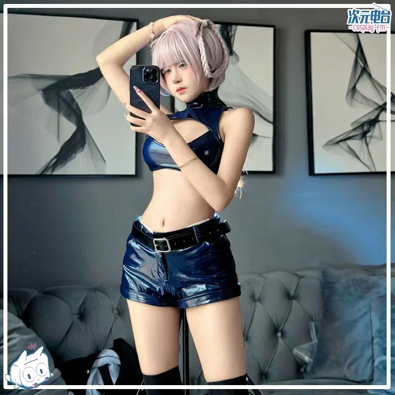 Mn1 anime chamada da noite nazuna cosplay traje anime yofukashi no uta cosplay vampiro nazuna nanakusa couro do plutônio 8/yg