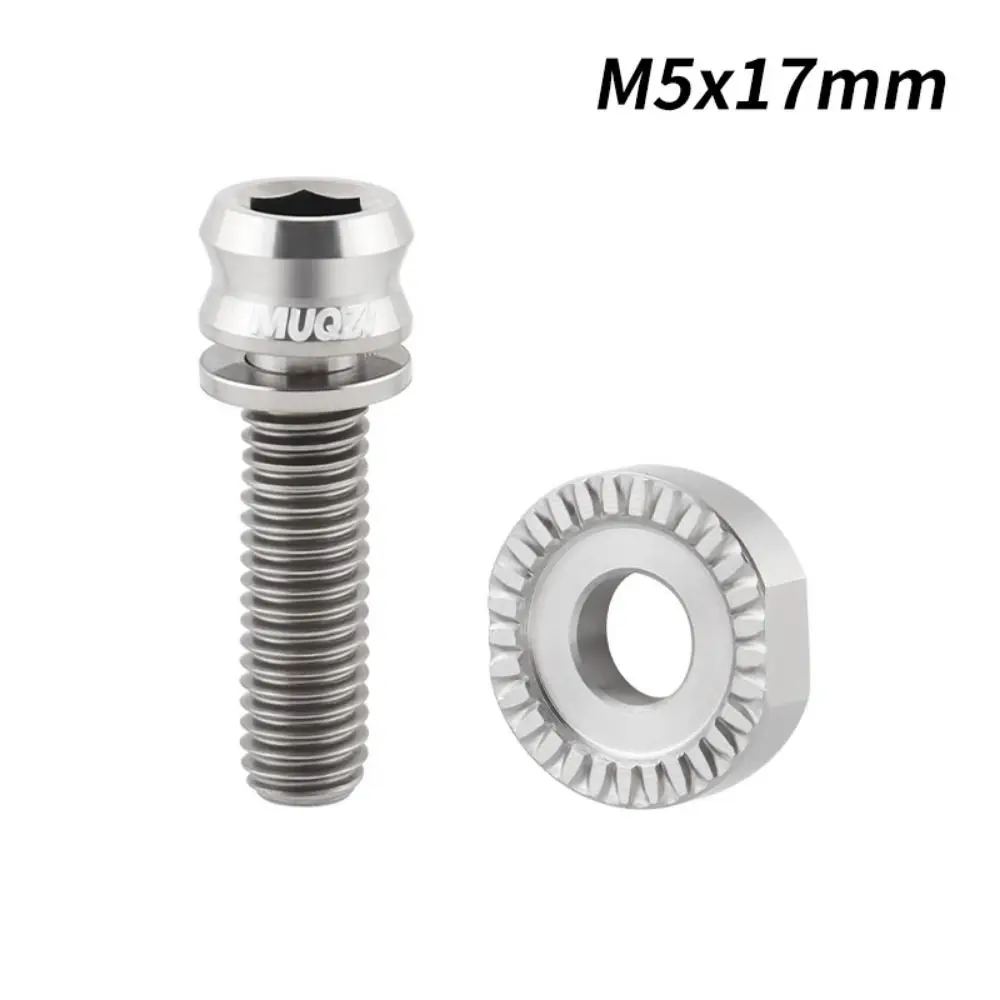 Titanium Alloy Bicycle Front Wheel Fixing Screw Arc-shaped Ultra-light Bike Frame Fixing Screws Colorful M5*17mm