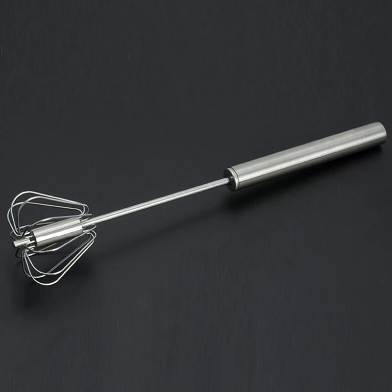 1Pc Eiklopper Semi-automatische Mixer Handleiding Zelf Draaiende Rvs Garde Ei Crème Roeren Keuken Gereedschap Hand blender