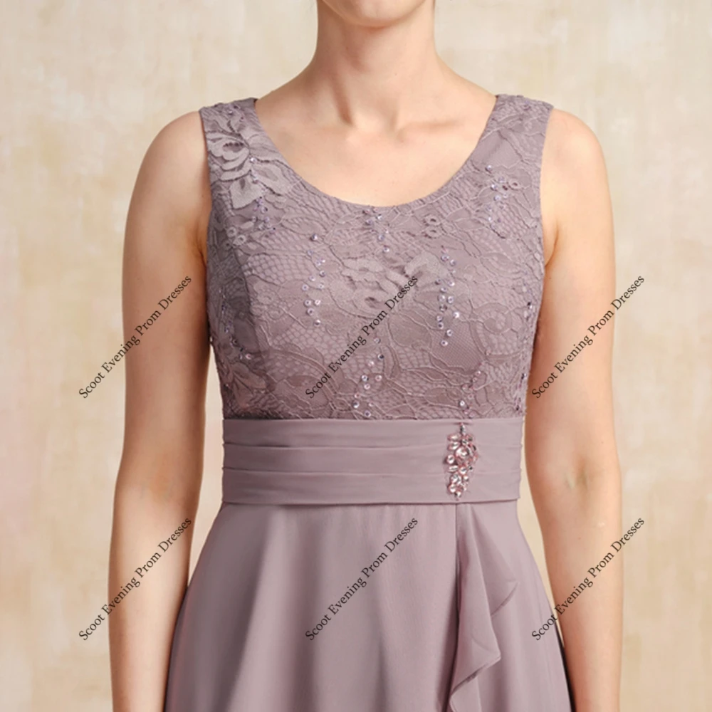 Розовые шифоновые платья для матери невесты с кружевными рукавами, свадебные платья для женщин, новинка лета 2025, Robe De Soirée