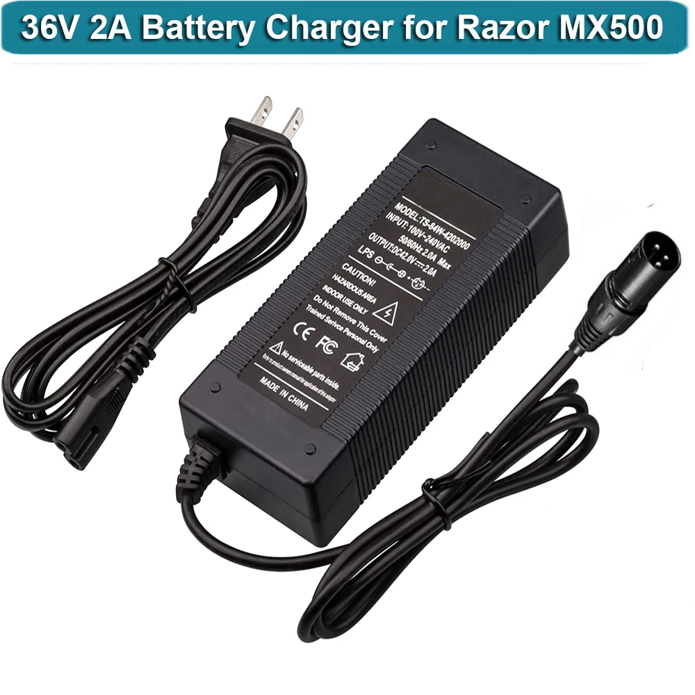 36V 2A XLR Charger for 36V Lead Acid Battery MX500, MX650, GT GT750, IZIP I600,I750,Schwinn S600 S750 S1000 ST1000 Stealth X1000