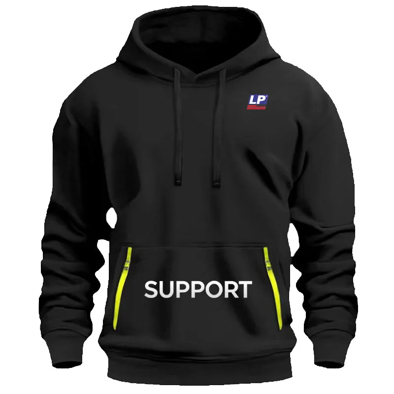 

LP SUPPORT European new men's sport zipper sleeve bag casual hoodie - loose large-sized drop-shoulder pullover shirt