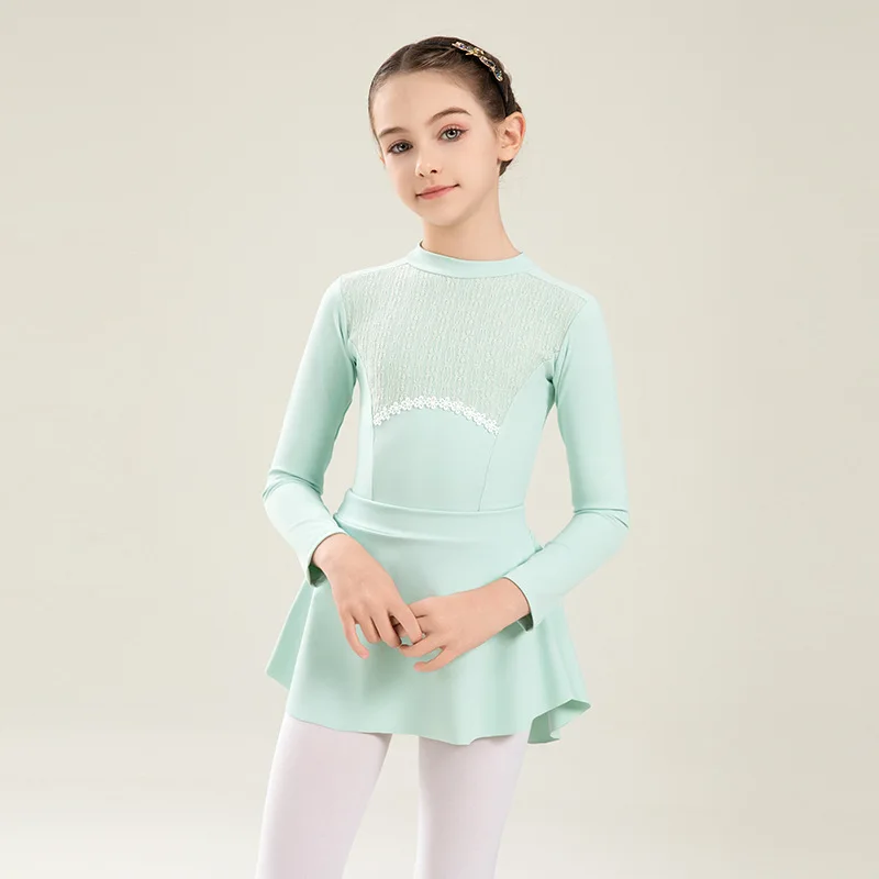 秋と冬の長袖バレエタイツ女の子と子供用タイトレオタードチュチュベルベットダンスバレエトレーニング服