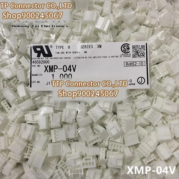 

50 шт./лот, разъем XMP-04V, пластиковый корпус, 4P, 2,5 мм, ширина ножки, 100% новый и оригинальный