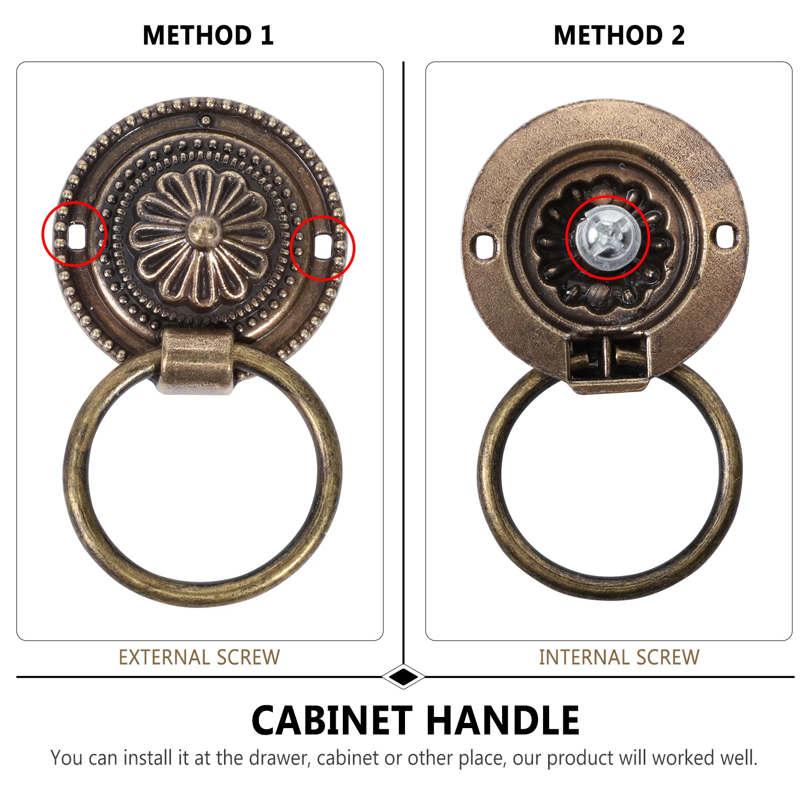 4 قطعة مقبض درج خمر مقبض كابينة الرجعية سبائك الزنك الأثاث سحب للمنزل ديكور درج استبدال خزانة