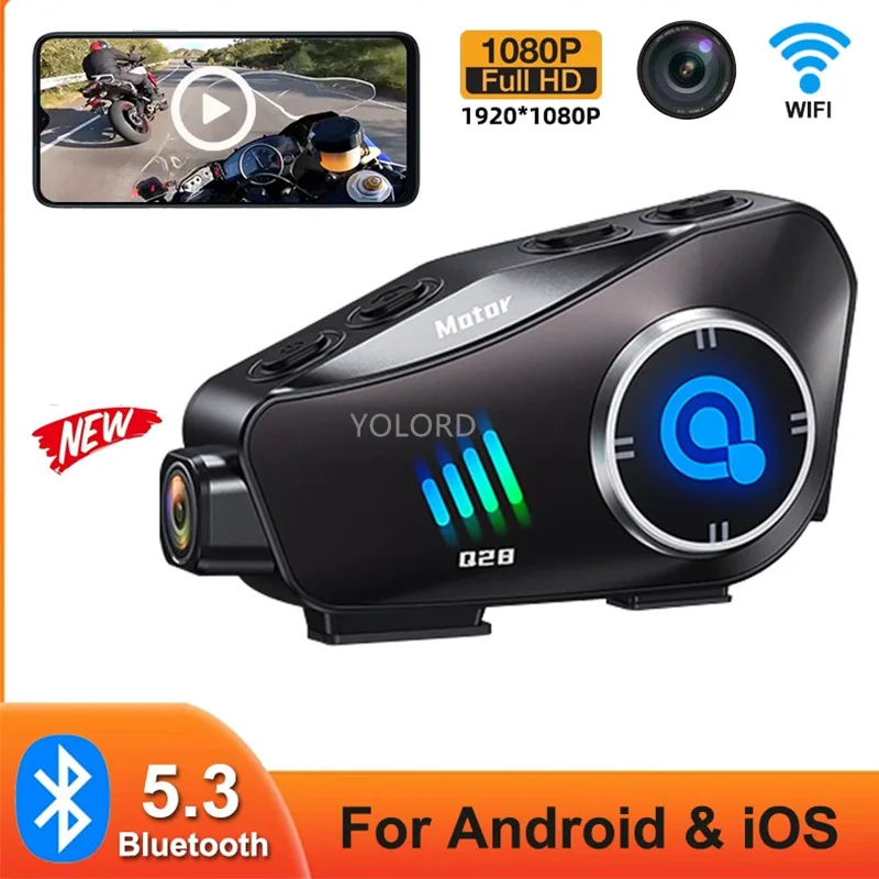 Motorcycle Helmets Bluetooth Headsets Camera New 1080P Video Recorder Skiing Helmet Wireless WiFi DVR Music Headphone