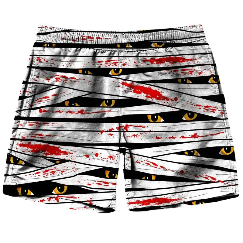 New Men Gothic Beach Shorts 3D Printed Dollars Human Skull Short Pants Trendy Street Outdoor Breathable Sports Board Shorts