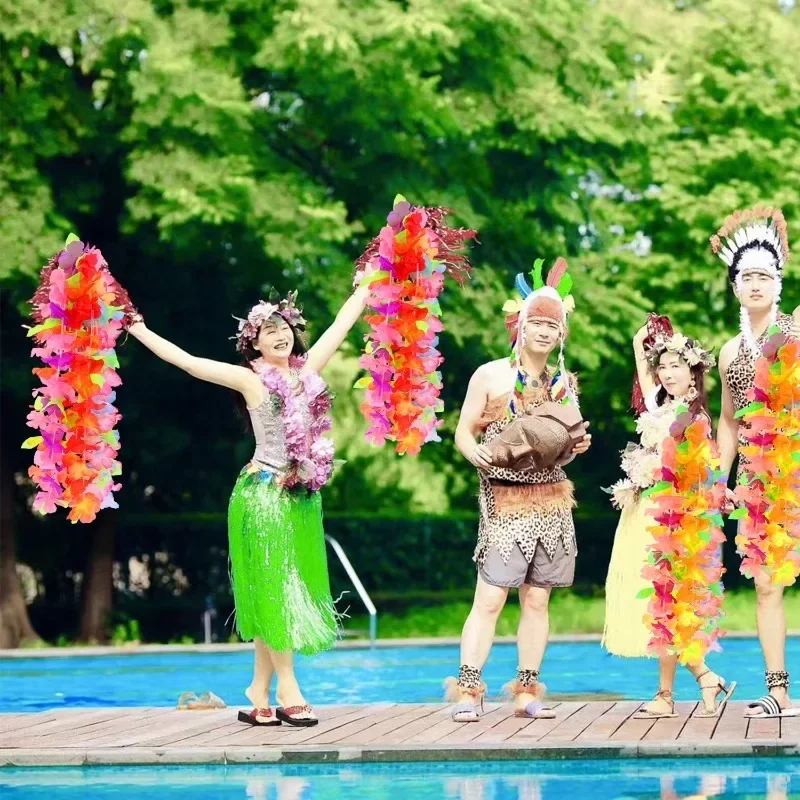 5/50 قطعة إكليل الزهور الاصطناعية قلادة هاواي موضوع حفلة جارلاند الصيف الشاطئ الزفاف حفلة عيد ميلاد لوازم الديكور #3