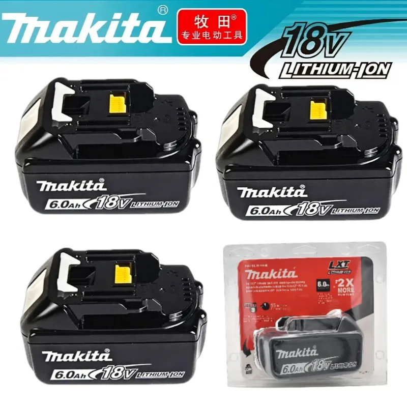 

100% Original Makita Rechargeable Power Tool Battery, Replaceable LED Lithium-ion, 6.0 Ah 18V LXT BL1860B BL1860BL1850 BL1830