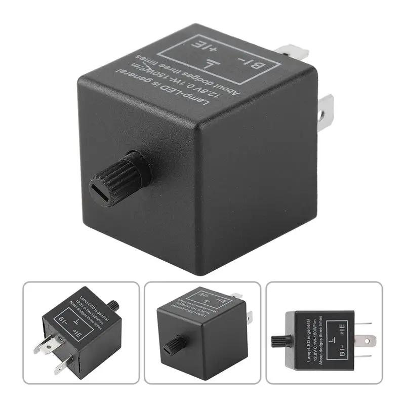 Stable-1 Piece Universal 12V 3 Pin CF14 Motorcycle LED Flasher Blinker Relay Black Plastic Motorcycle Switch