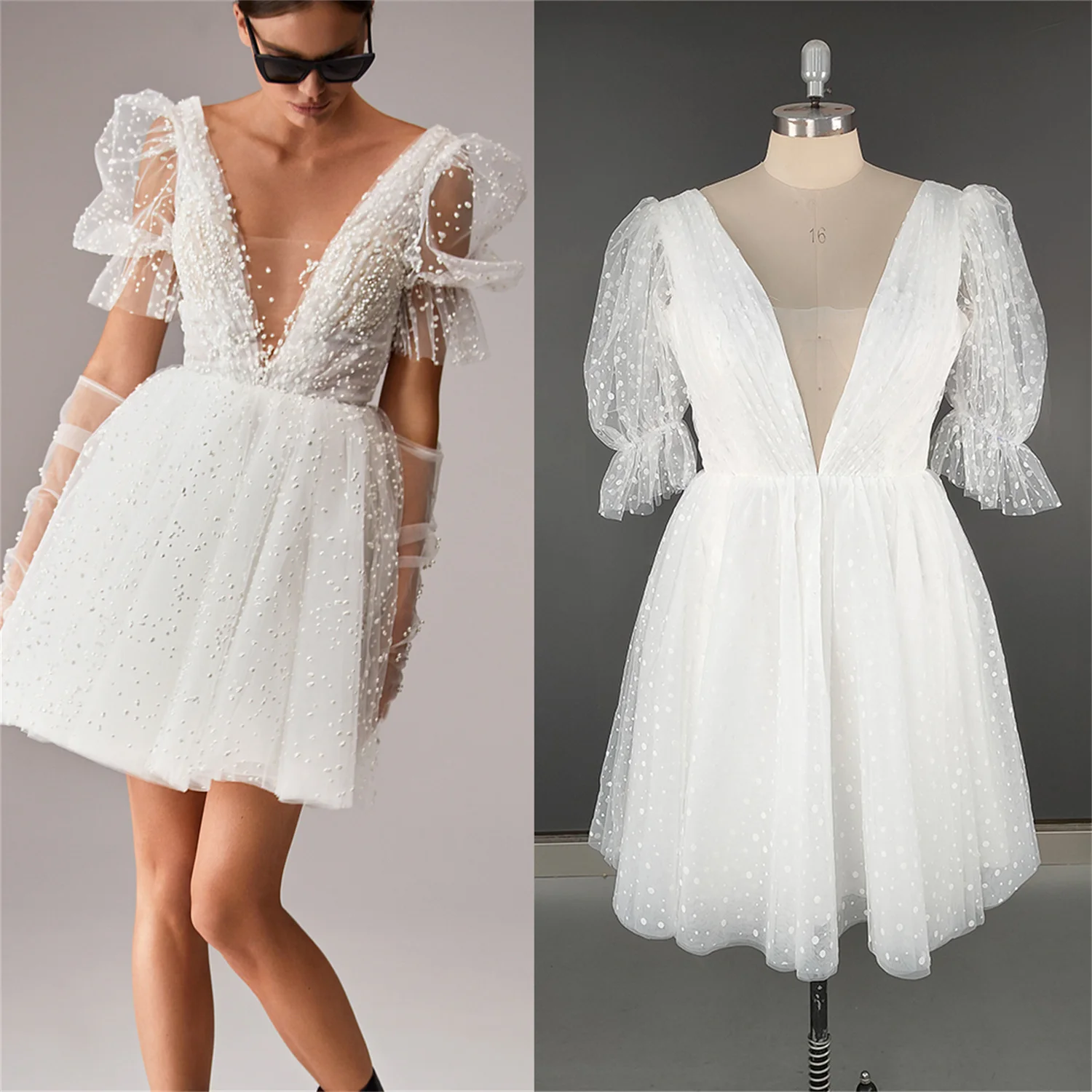 Lace Bridal Dress 2023 Wedding Dresses for Woman V-neck Small Money Bepeithy Official Store Simple and Elegant Wedding Dress