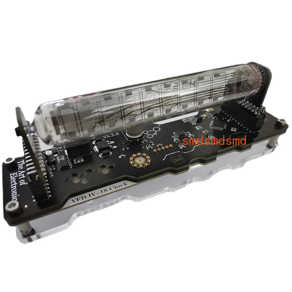 IV18 Vacuum Fluorescent Tube Clock Cyberpunk RGB LED Nixie Table Display 5V With Touch Keys