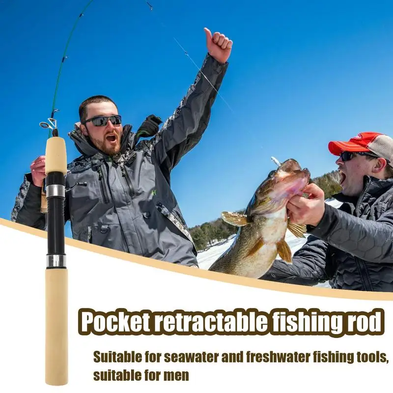 Caña de pescar telescópica, aparejo de pesca en hielo, combo de pesca en hielo para trucha, perca Walleye, Invierno
