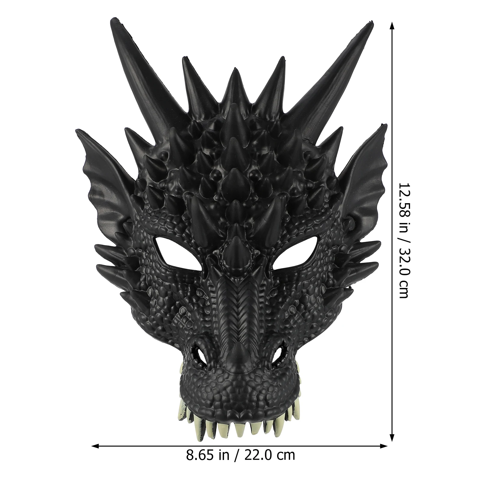 

2 Pcs Halloween Mask Dragon Head Cool Scary Blank Props Masks Cosplay Black Masquerade Child