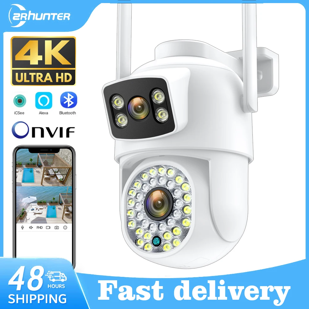 IP-камера ZRHUNTER, 8 Мп, 4K, PTZ, Wi-Fi