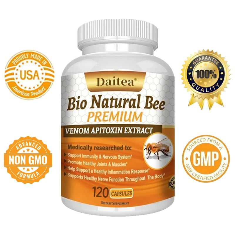 O suplemento de extrato de abelha bio natural promove a saúde das articulações, dos nervos e dos músculos e alivia a inflamação, apoia o sistema imunológico