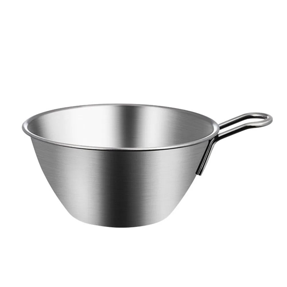 High Quality 304 Stainless Steel Bowl S/M/L with Scale Colander Basket with Handle Reusable Mixing Bowls Kitchen Tool
