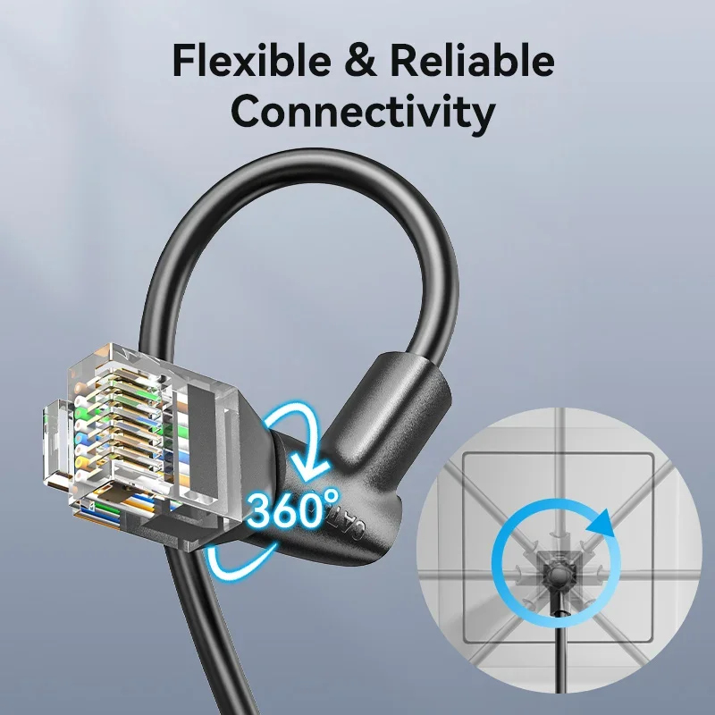 Vention Cat6A Kabel Ethernet Obrót 90/360 stopni Sieciowy przewód Lan do komputera PC PS4 Router 10 Gb/s Kabel Cat6 A RJ45