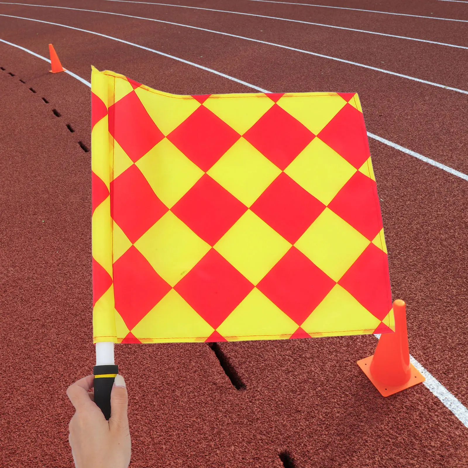 Drapeaux de signalisation d'arbitre, 2 pièces, poignée en éponge, couleurs vives, équipement multisports pour arbitre de football, volley-ball