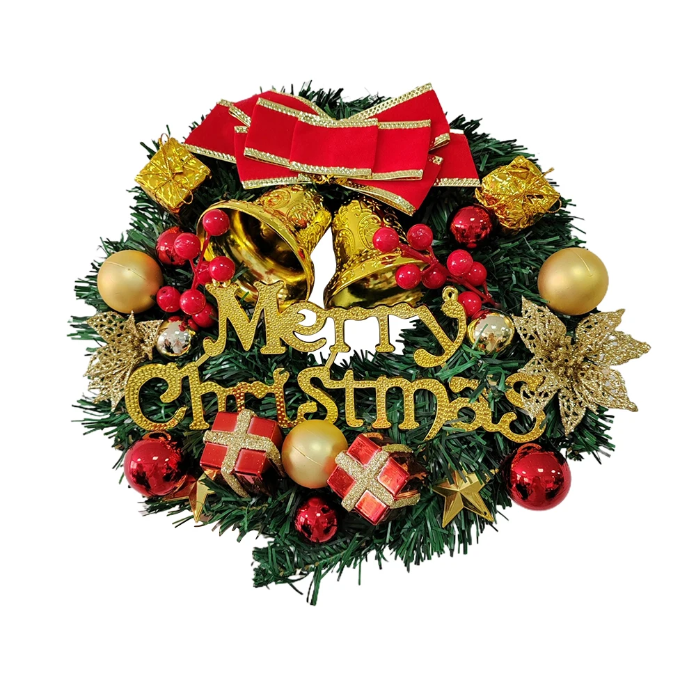 1 Stück Weihnachtskränze für die Haustür, Weihnachtsdekorationen, Winterkränze, dekorativer Kranz für Zuhause mit Blumen, Tannenzapfen für Party – Detail 11