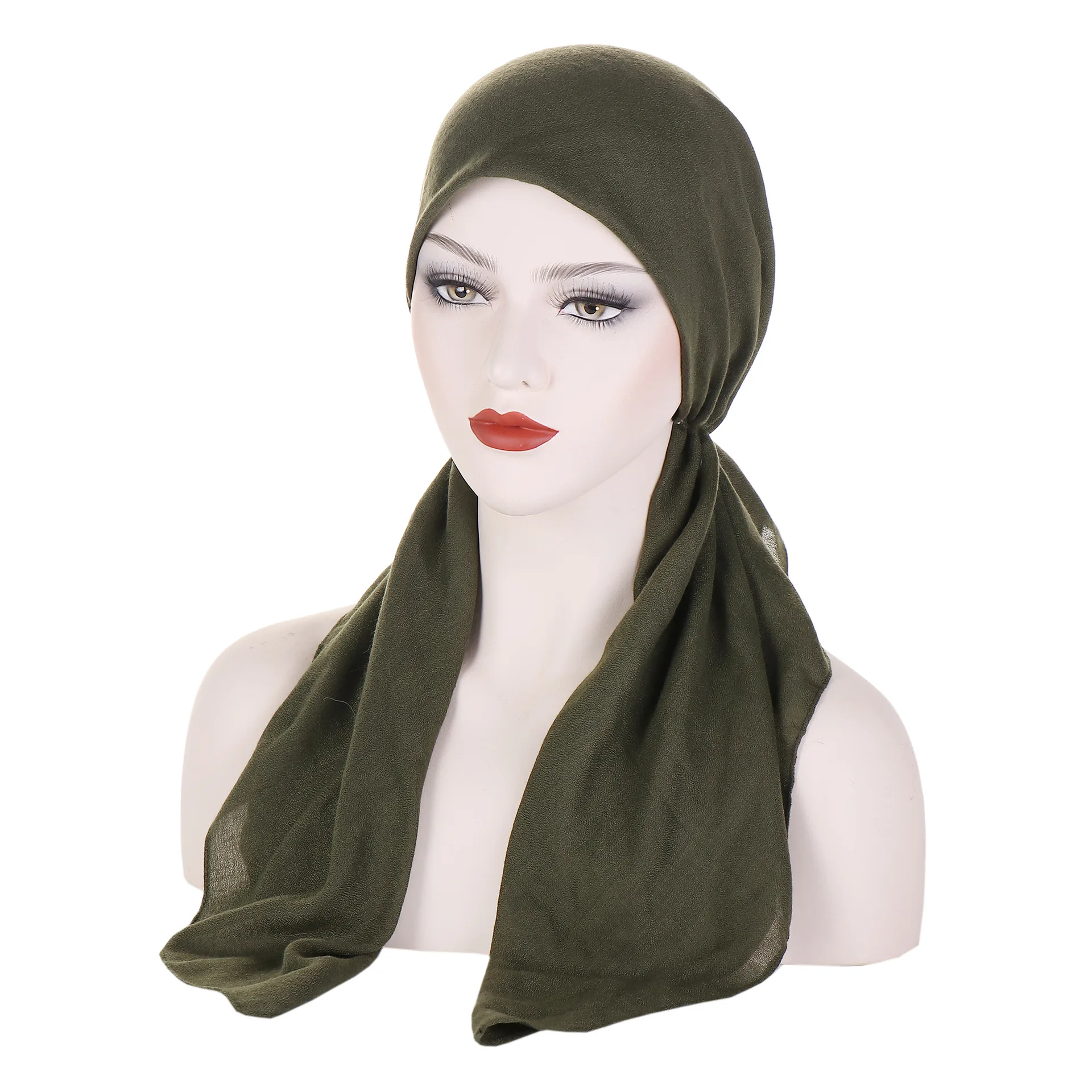 Cappello con foulard in cotone e lino Un versatile cappello a coda lunga a forma di arco per l'uso quotidiano da donna durante le quattro stagioni