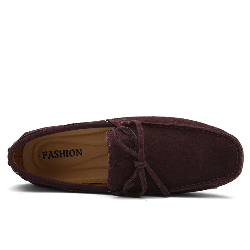 Suede Shoes Men Size 38-49 Luxury Men Loafers Soft Moccasins Man High Quality Shoes Casual Genuine Leather Driving Flats Penny