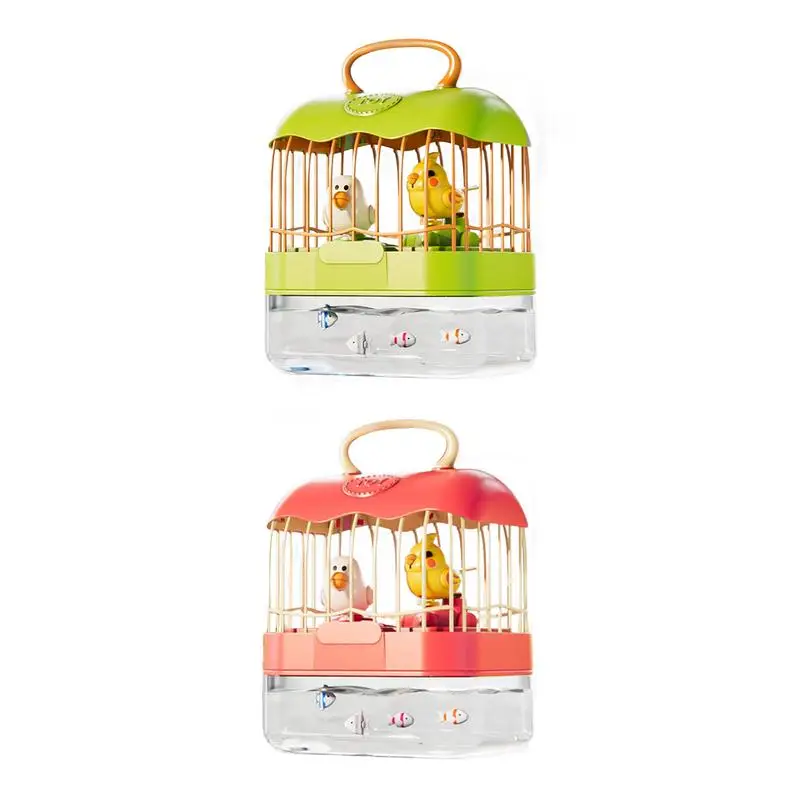 Chirping Bird Cage Voice-Activated Design Interactive Light And Sound Design Toddler Learn To Speak Toy Festive Presents