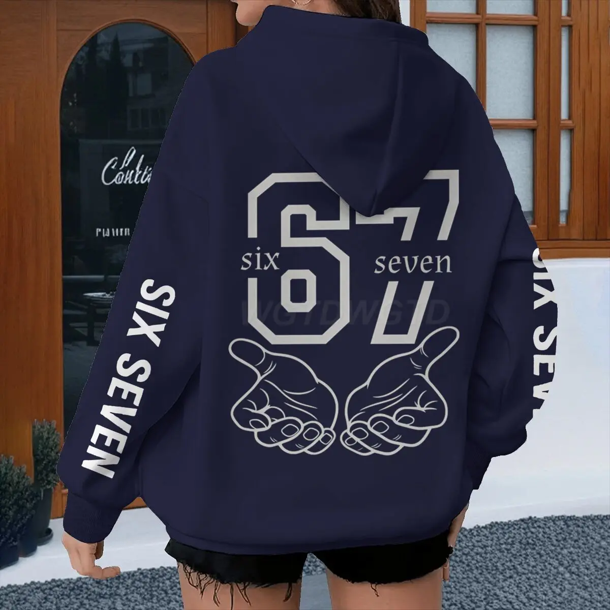 Six Seven Fun Palm & Number Cartoon Hoodies Langarm Frühling Autumnn Männer Frauen Streetwear Fashion Six Seven Unisex Hoodie