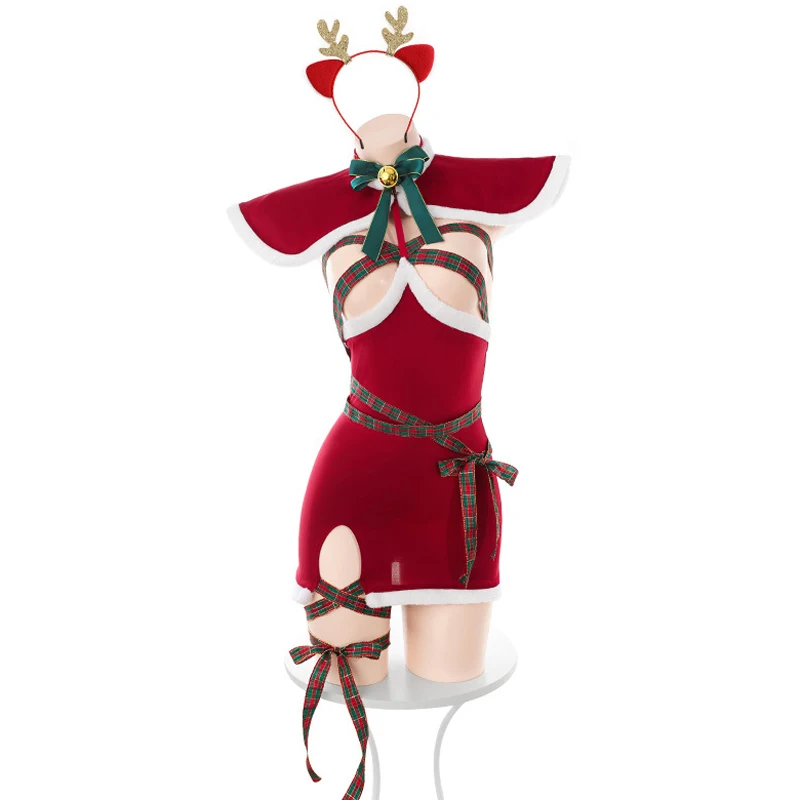 AniLV Weihnachten Outfits Neue Serie Santa Claus Kleidung Frauen Sexy Rot Samt Kleid Cosplay Kostüm Frohe Weihnachten