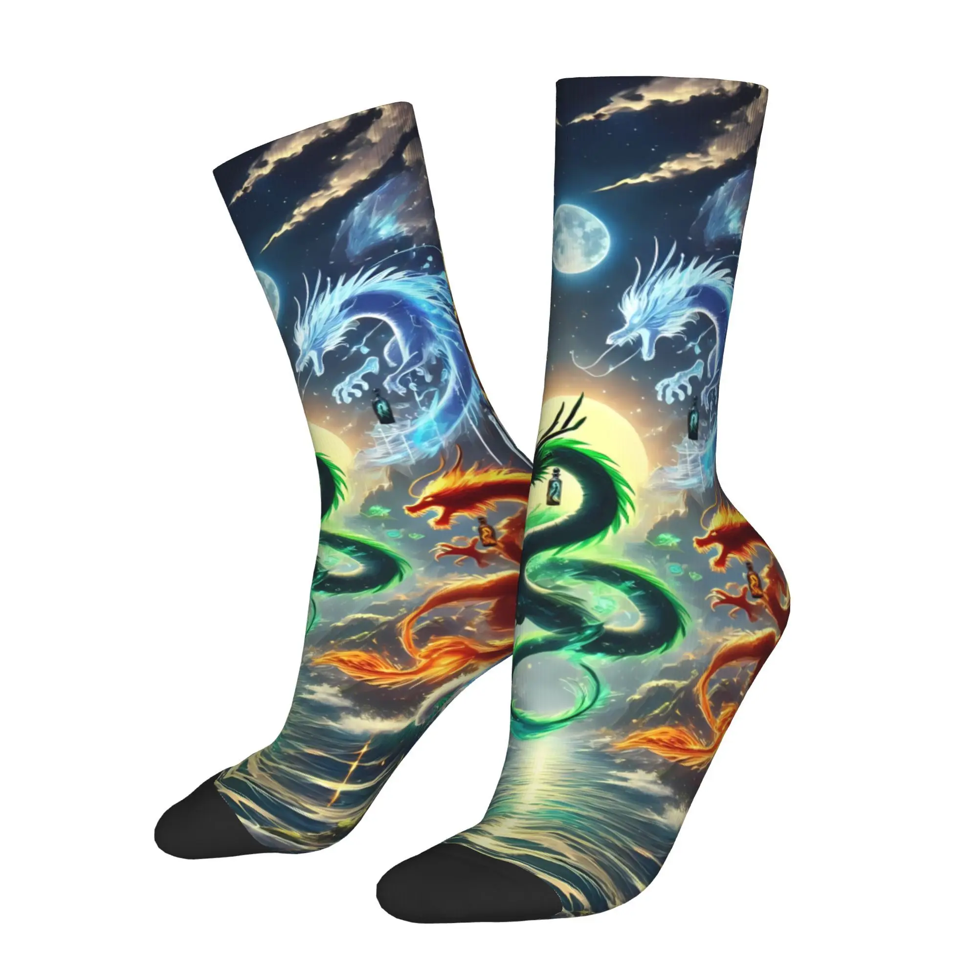 

Dragon God Legend Creature Men Socks Cycling Year Round Comfort Stockings for Cycling Daily Wear