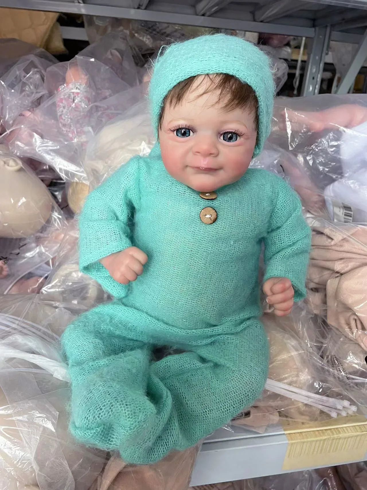 18inch Flynn Elf Newborn Baby Reborn Doll Lifelike Soft Touch Cuddly Baby Multiple Layers Painting 3D Skin