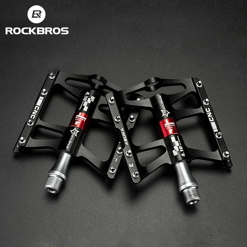 ROCKBROS Mountain Bike Bicycle Pedals Cycling Ultralight Aluminium Alloy 4 Bearings MTB Pedals Bicicleta Bike Pedals Flat BMX