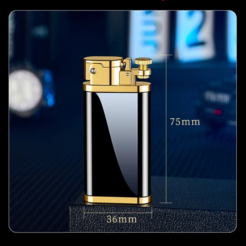 2024 Creative Metal One Click Ejection Ignite Kerosene Lighter Safety Lock Buckle Retro Personalized Lighters Smoking Wholesale