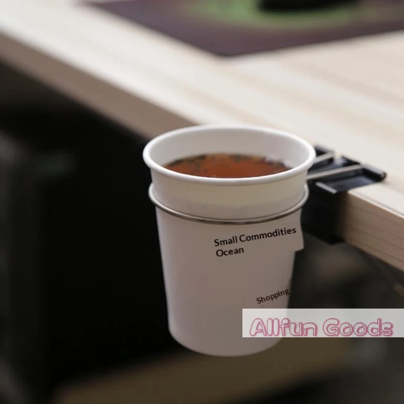 [TG835]Metal Table Cup Holder With Clamp Clip On Anti-Spill Table Cup Holder Water Bottle Holder For Workplace Pencils Cups