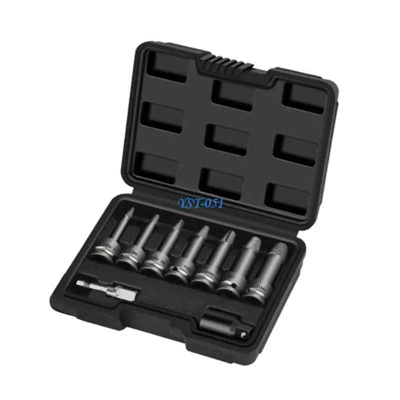 E15A 9/26Pcs Damaged Screw Extractors Drill Bit Purpose Tool Broken  Out Easily
